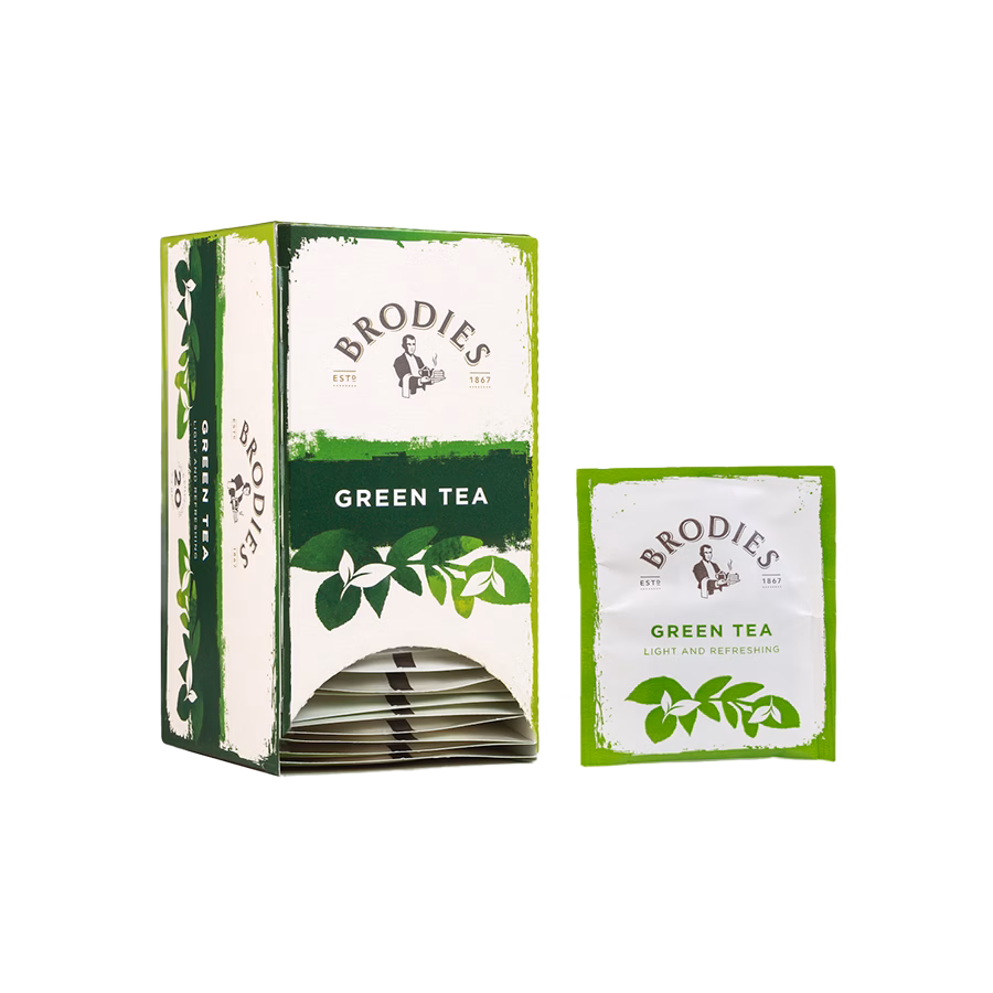 Produktbild: Brodies Tee Green Tea, Teebeutel, Karton mit 20 Teebeuteln
