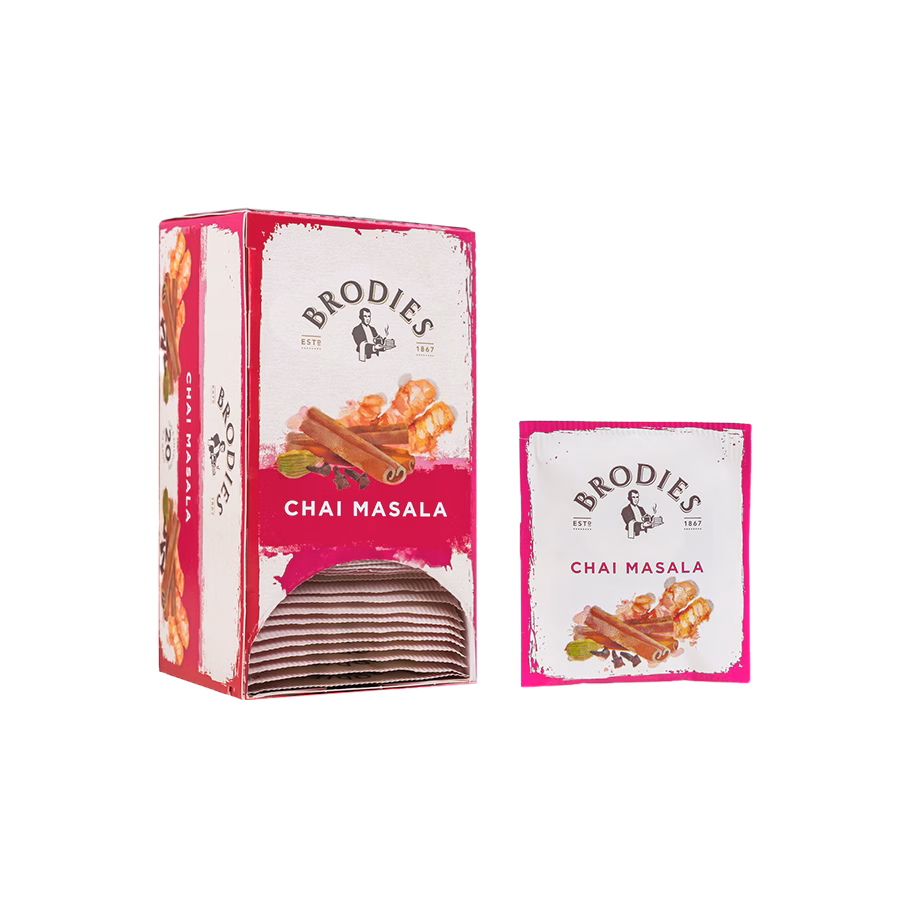 Produktbild: Brodies Tee Chai Masala, Teebeutel, Karton mit 20 Teebeuteln